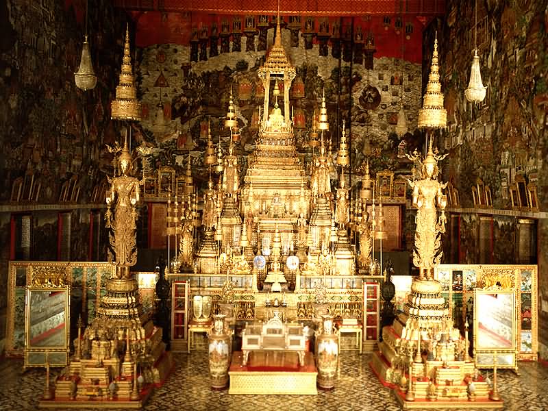 Inside View Of Emerald Buddha Temple In Grand Palace, Bangkok