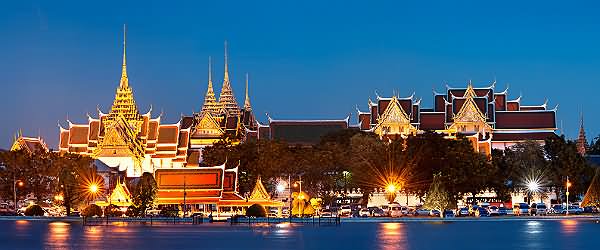 Panorama View Of Grand Palace At Night