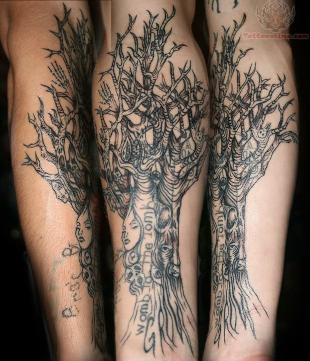 tree tattoo hippie