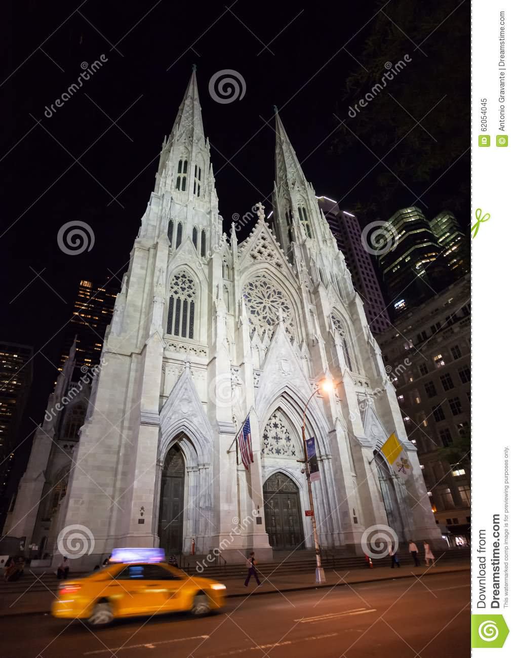 Beautiful St. Patrick's Cathedral At Night