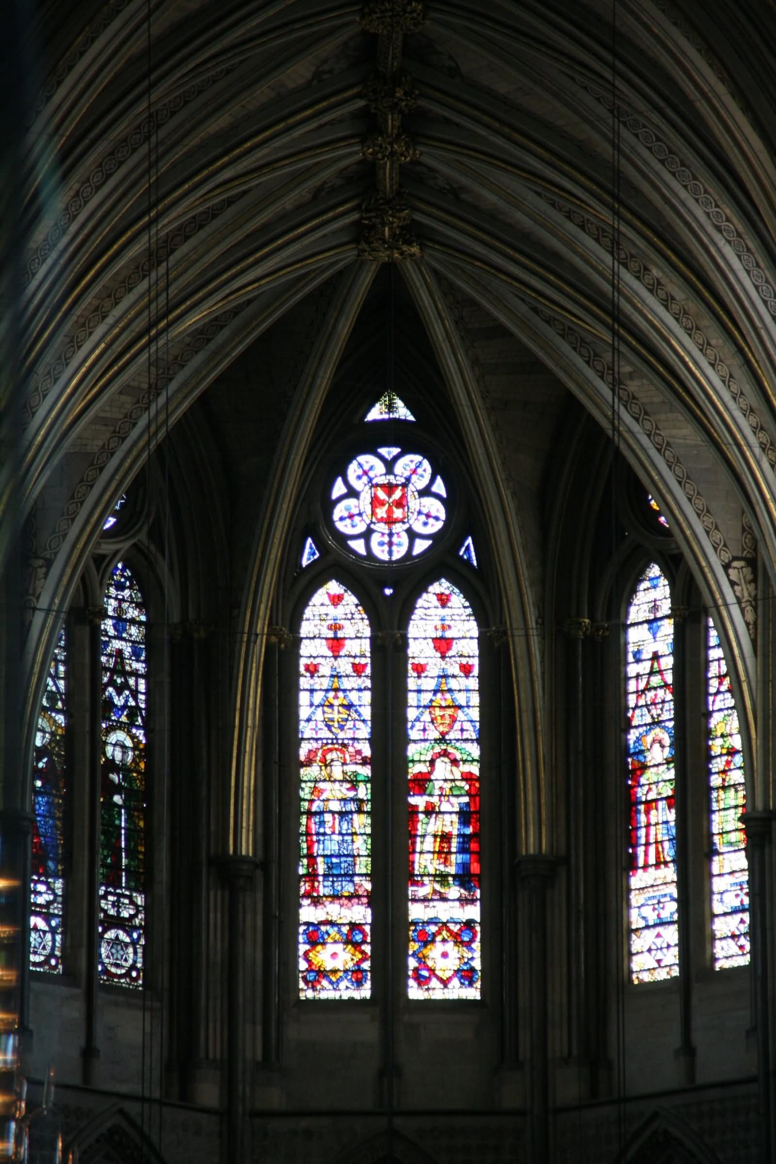 Beautiful Stained Glass Window Inside Westminster Abbey Picture