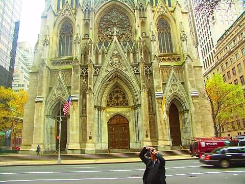 Front View Of St. Patrick's Cathedral, Manhattan Photo