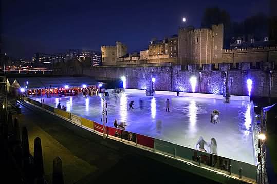 Ice Skating Inside Tower Of London Night View