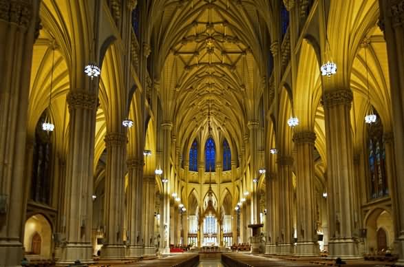 Inside View Of St. Patrick's Cathedral, Manhattan