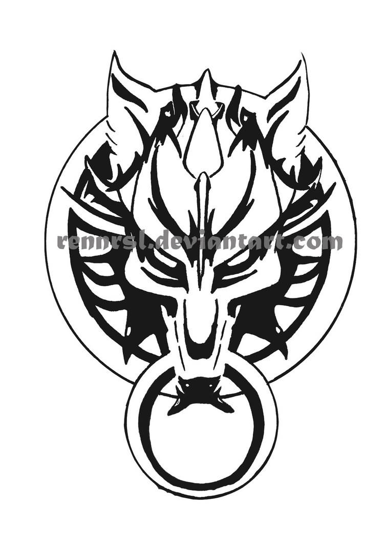 Nice Fenrir Tattoo Design by Rennrsl