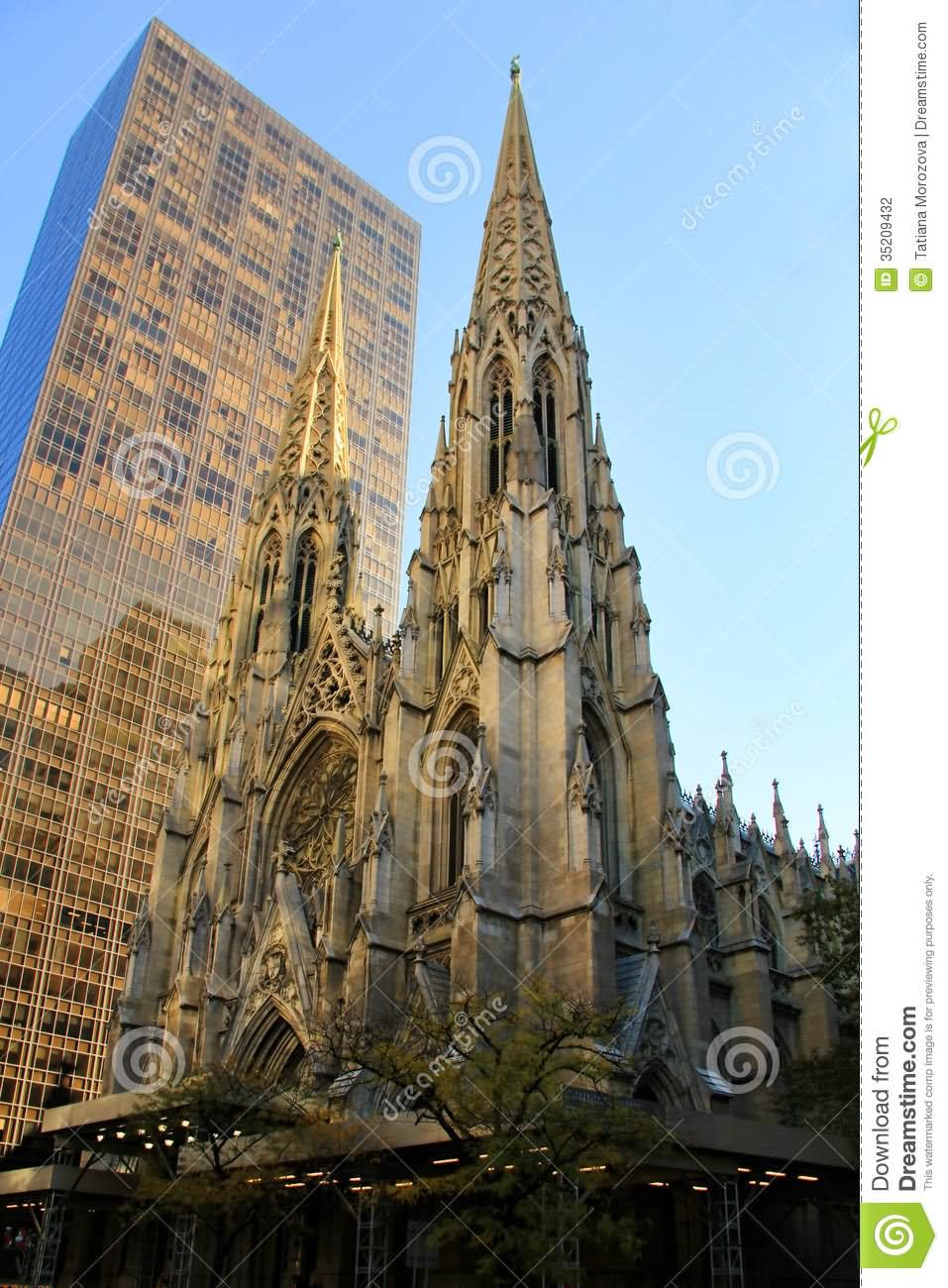 Outside Side View Of St. Patrick's Cathedral