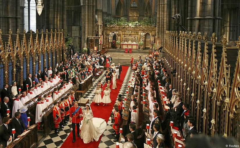 Prince Williams And Kate Middleton Inside Westminster Abbey