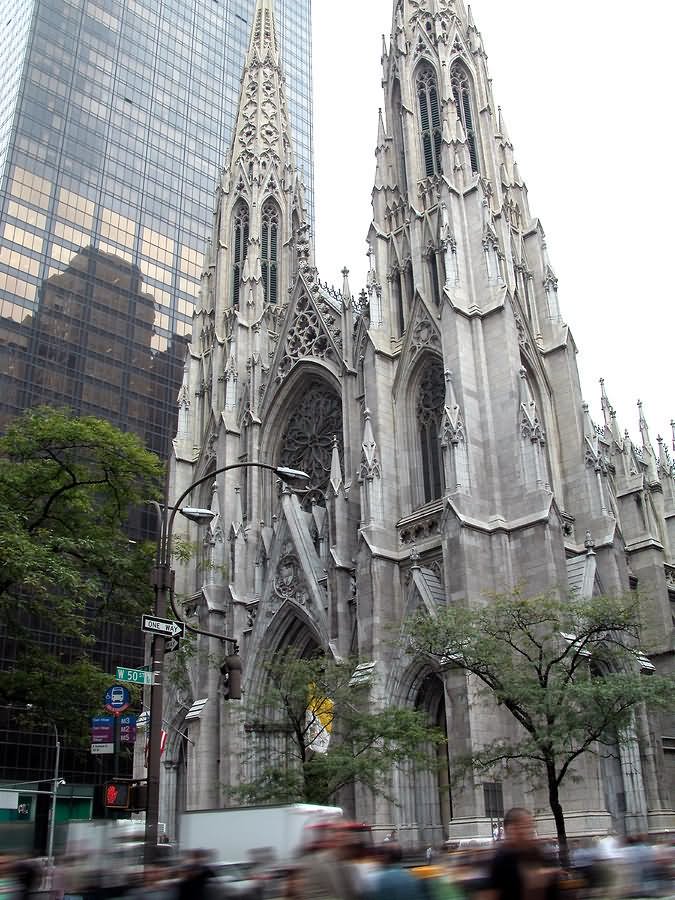 Side View Of St. Patrick's Cathedral, Manhattan