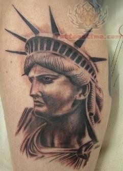 Statue Of Liberty Tattoo Design For People Leg Calf