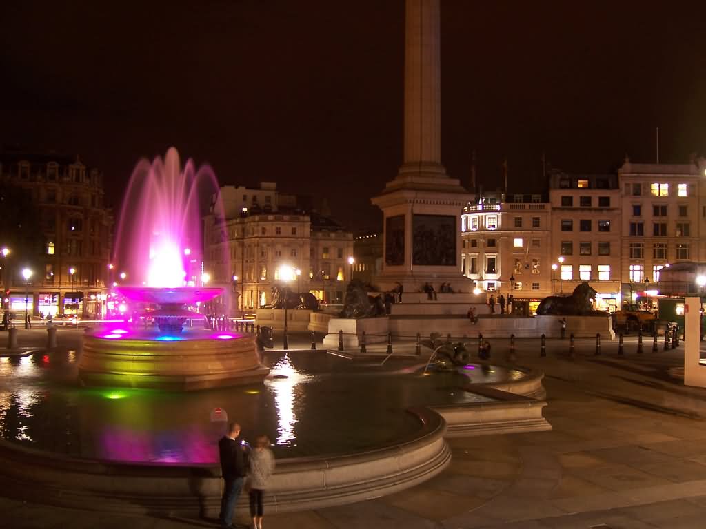 Adorable Night View Of The Trafalgar Square