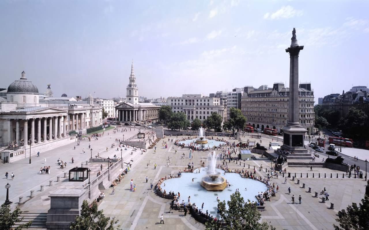 Aerial View Of The Trafalgar Square