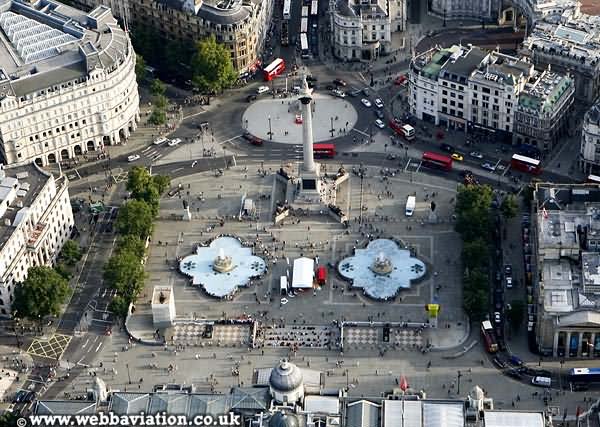 Amazing Aerial View Of The Trafalgar Square