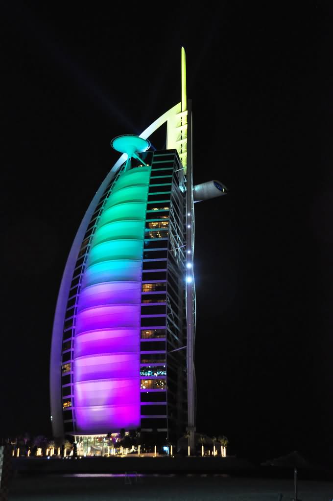 Beautiful Lights On The Burj Al Arab, Dubai