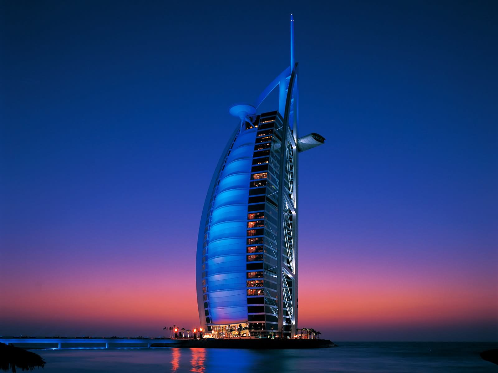 Beautiful Night Picture Of The Burj Al Arab Dubai