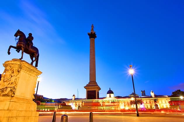 Beautiful Night View Of Trafalgar Square And Nelson’s Column