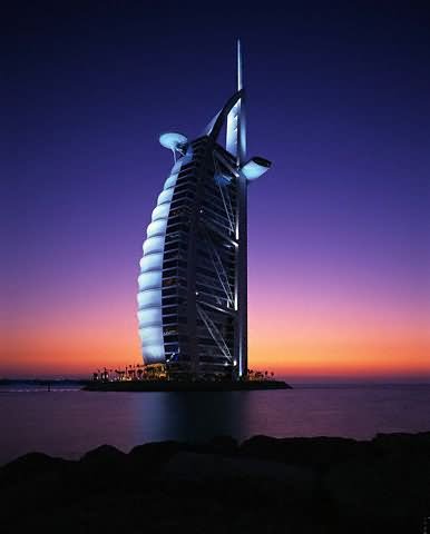 Burj Al Arab Hotel At Nigth