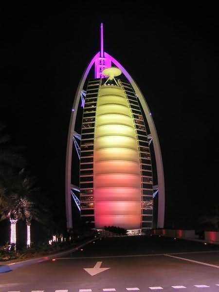 Burj Al Arab Illuminated At Night