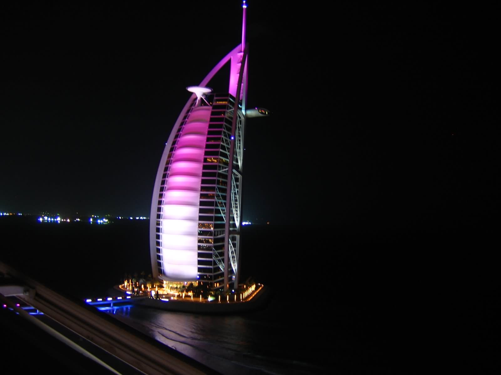 Burj Al Arab Lit Up At Night