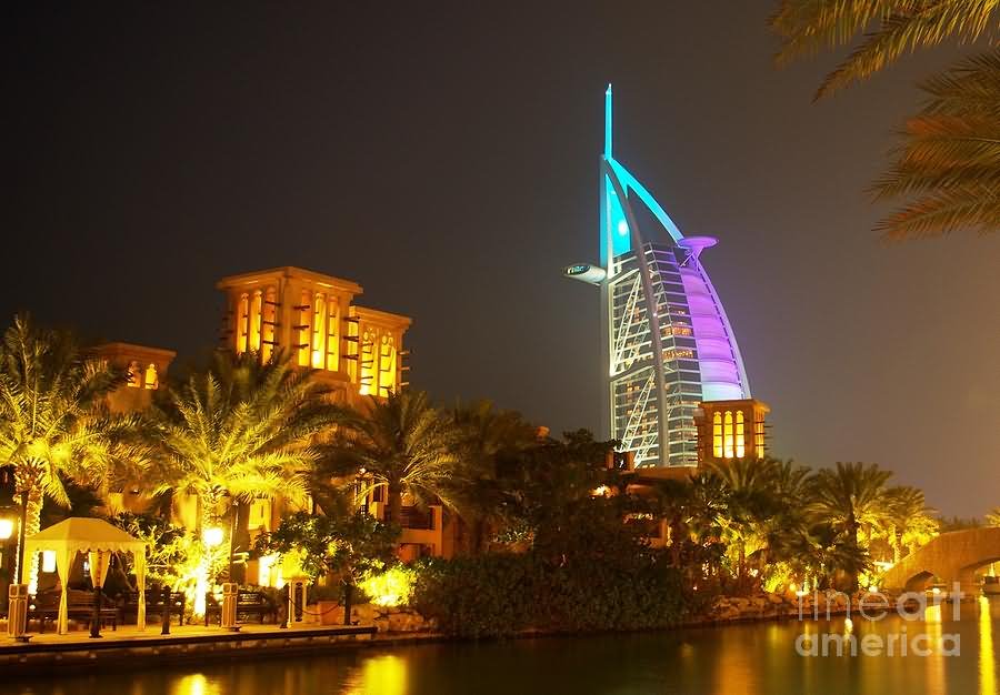 Burj Al Arab Night View Image