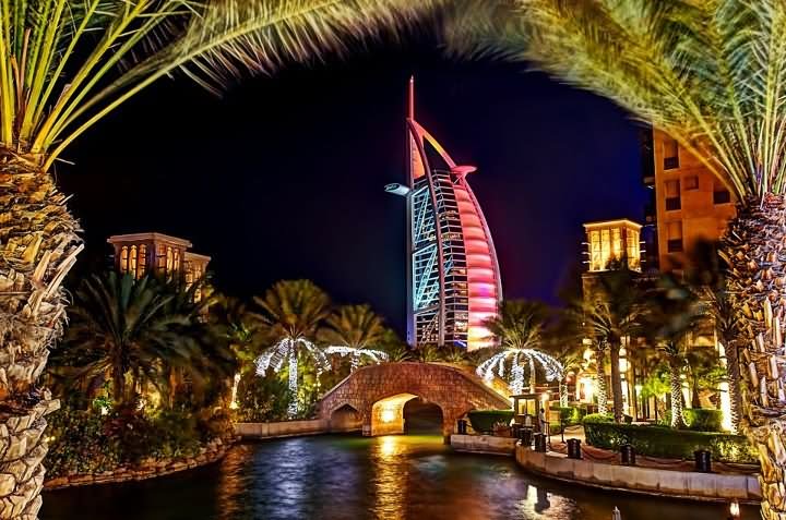 Burj Al Arab Night View Picture