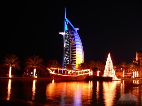 Burj Al Arab View From The Bahri Bar At Night