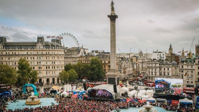 Fan Rally At Trafalgar Square