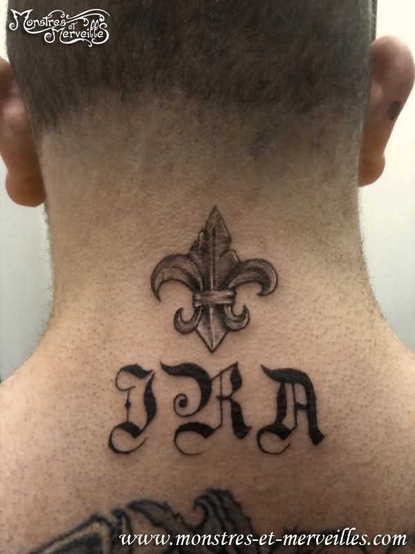 Fleur De Lis Tattoo On Back Neck