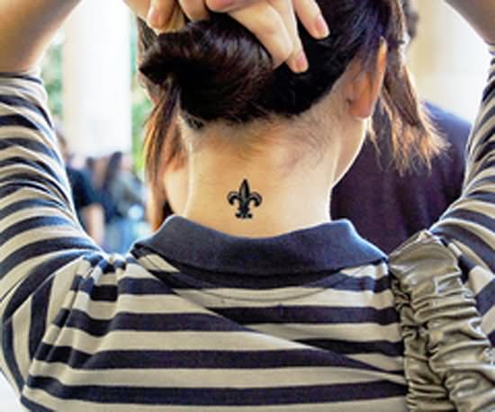 Fleur De Lis Tattoo On Nape For Girls