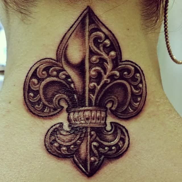 Fleur De Lis Tattoo On Nape