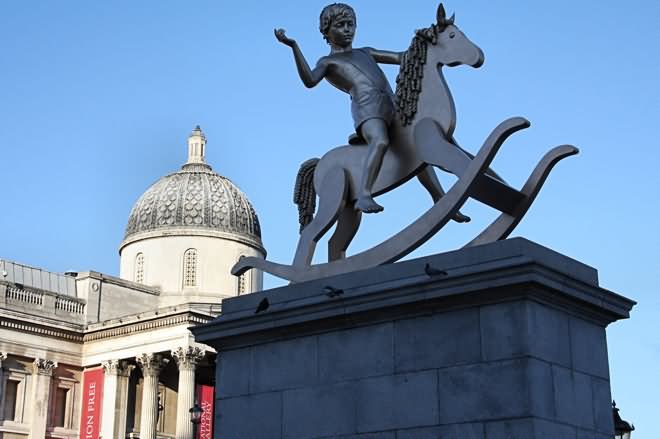 Golden Boy Plinth At The Trafalgar Square