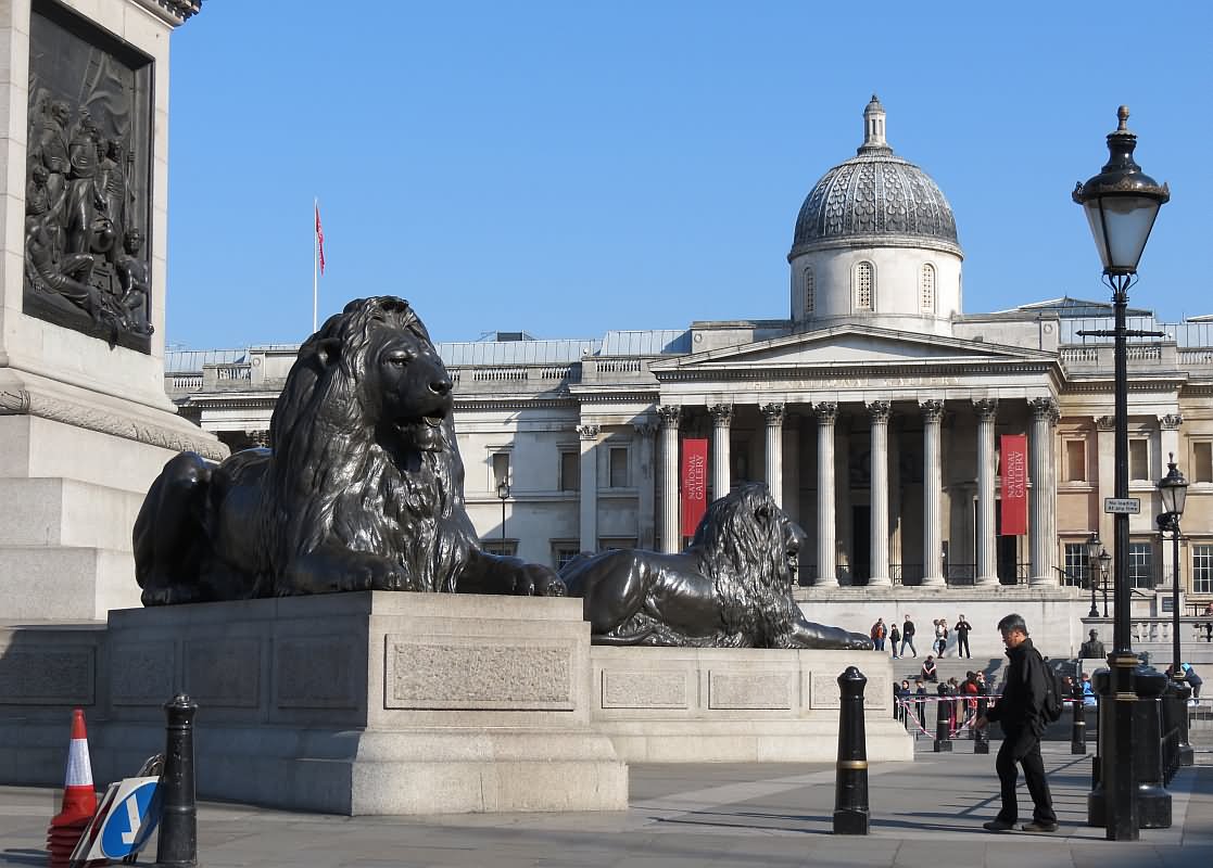 Landseer's Lion Statues In Trafalgar Square