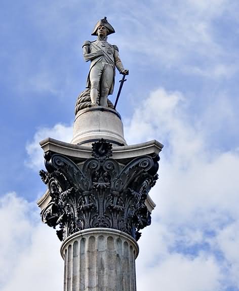 Nelson Statue At Trafalgar Square In London