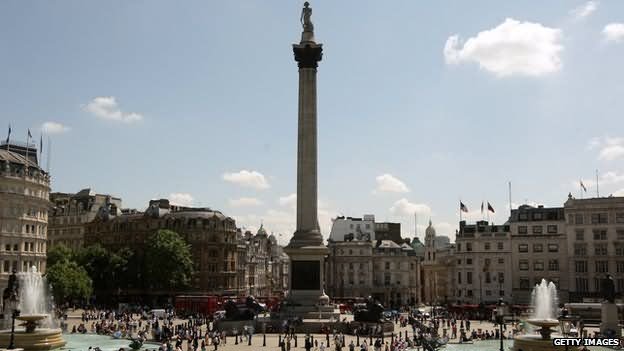 Nelson's Column At The Trafalgar Square