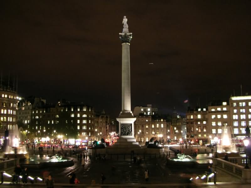 Nelson's Column Statue At Trafalgar Square