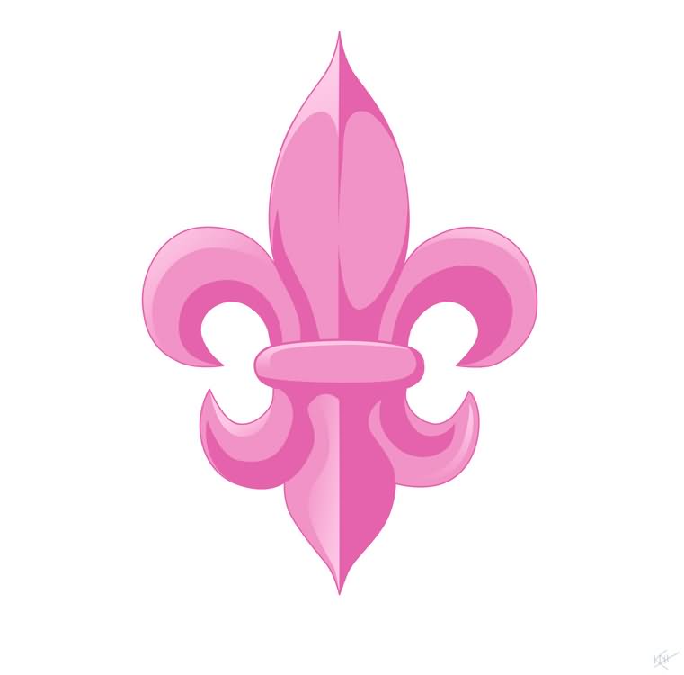 Pink Fleur De Lis Tattoo Design