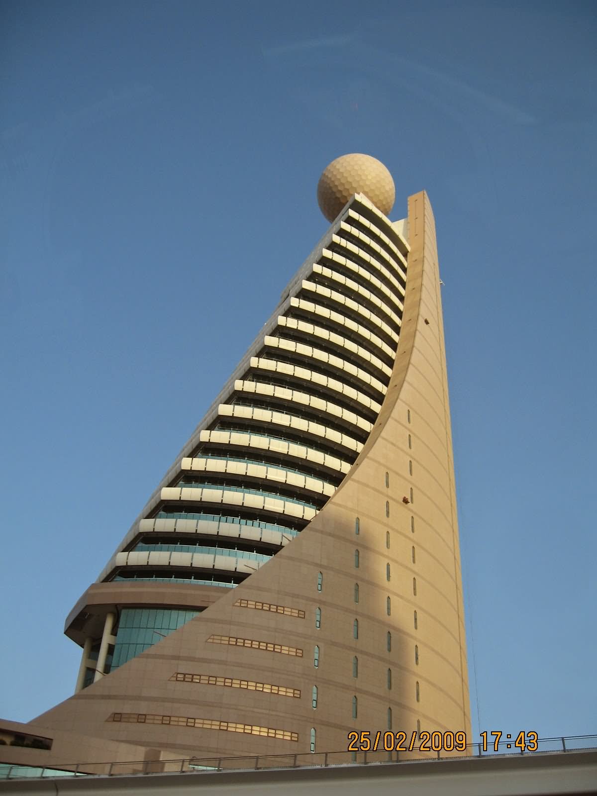 Side View Of The Etisalat Tower In Dubai Picture