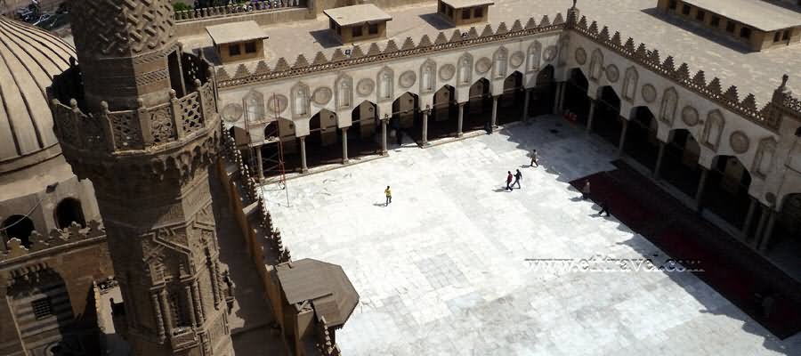 Aerial View Of Al-Azhar Mosque Courtyard