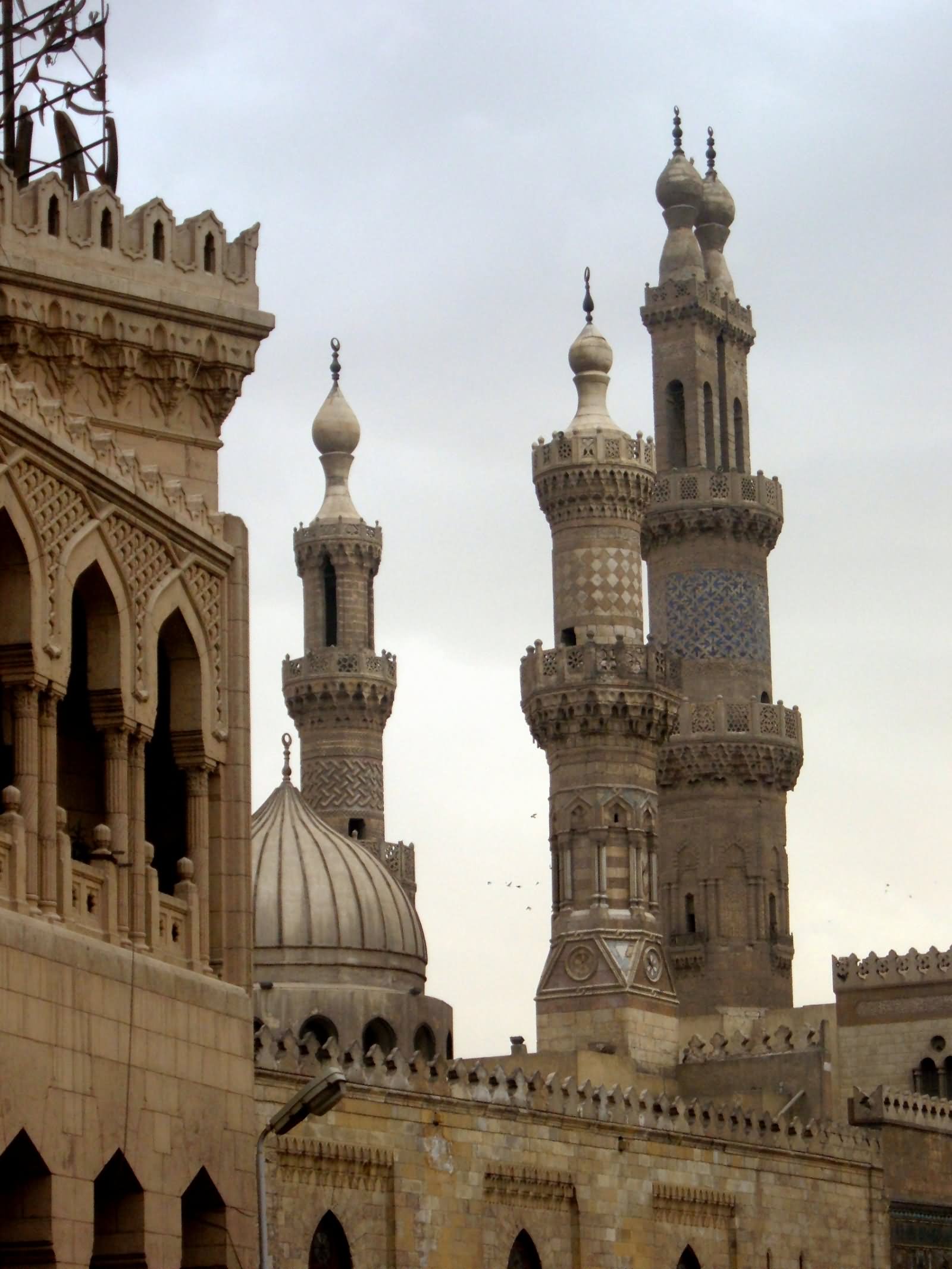 Beautiful Minarets Of The Al Azhar Mosque In Egypt