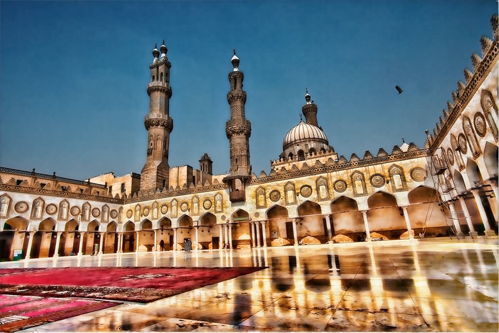 Early Morning View Of The Al-Azhar Mosque Courtyard