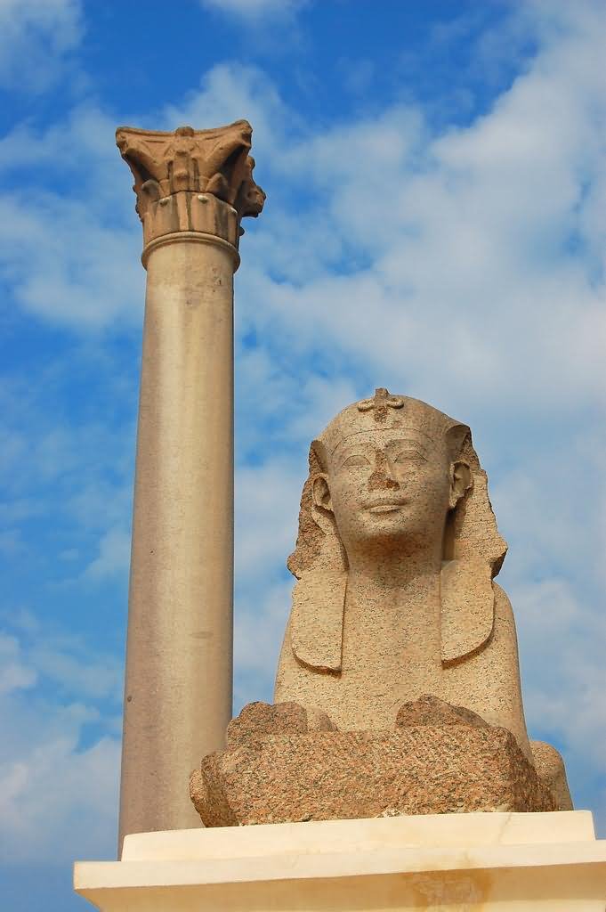 Pompey's Pillar And Sphinx Beautiful Picture