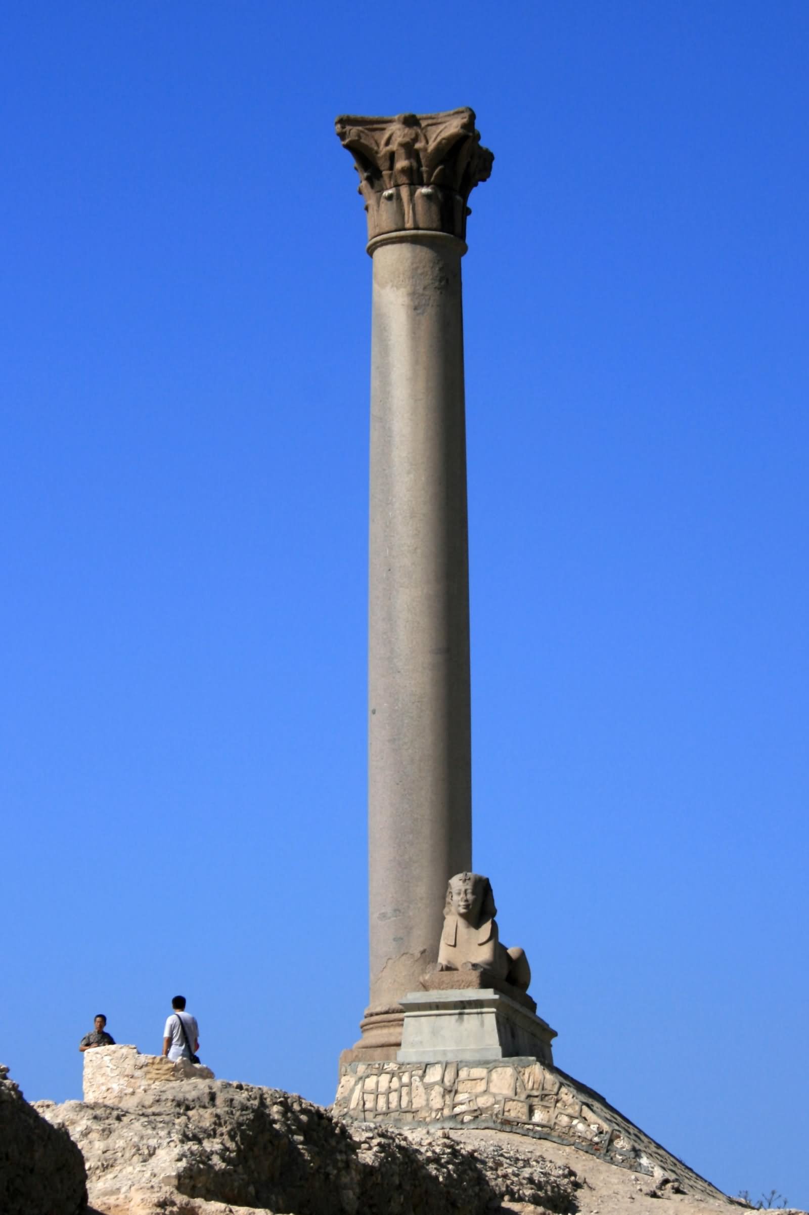 Pompey's Pillar And Sphinx In Alexandria