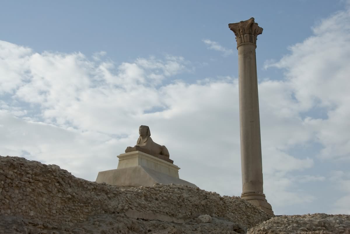 Side View Of Pompey's Pillar