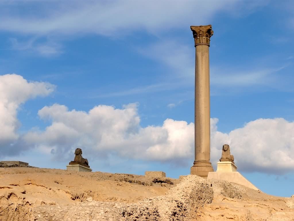 Two Sphinx And Pompey's Pillar