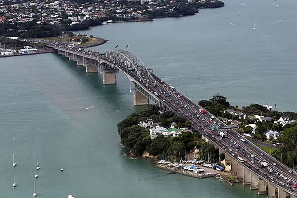 Aerial View Of The Auckland Harbour Bridge, Auckland