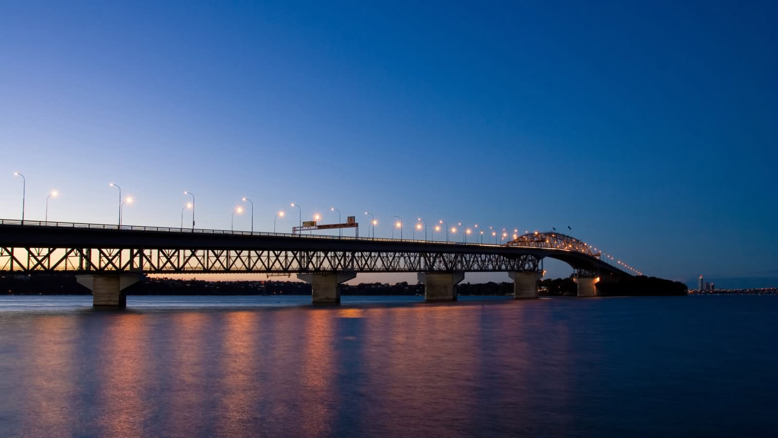 Auckland Harbour Bridge At Night