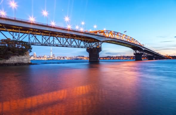 Auckland Harbour Bridge Sunset Picture