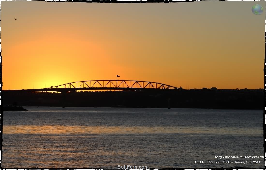 Auckland Harbour Bridge Sunset View