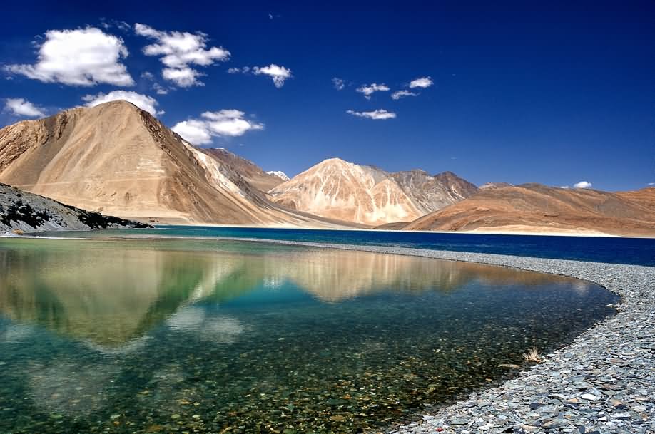 Beautiful Picture Of The Pangong Tso Lake And Mountains