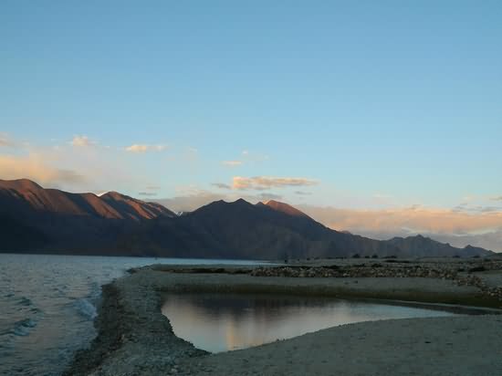 Beautiful Sunset View Of The Pangong Tso Lake