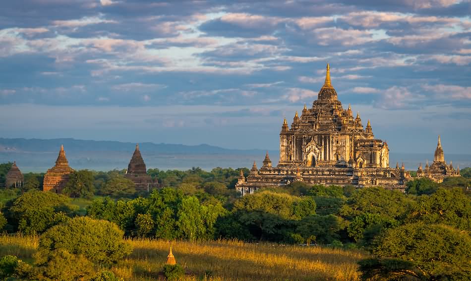 Beautiful Sunset View Of The Thatbyinnyu Temple In Bagan, Myanmar